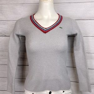 Lacoste Grey V Neck Sweater size 36
